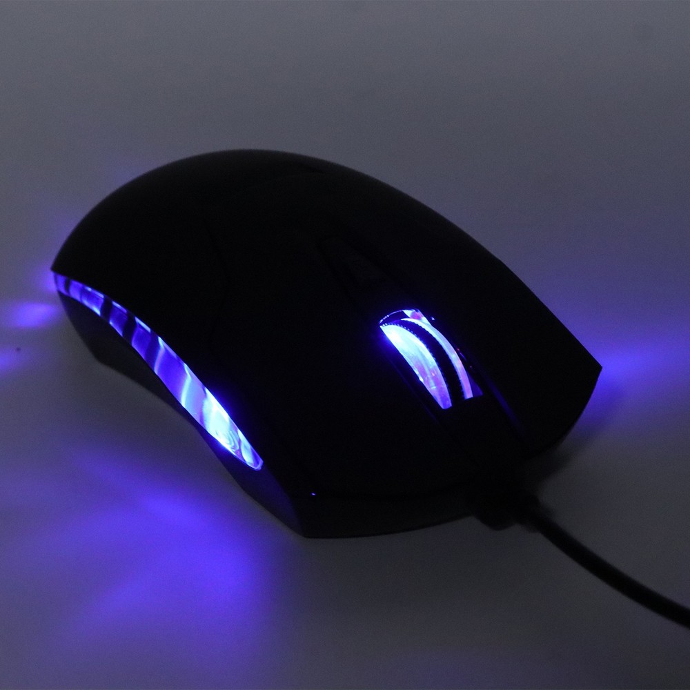 Wired Mouse Blue Backlit Type C Ergonomic Multimedia Keys Adjustable DPI Gaming