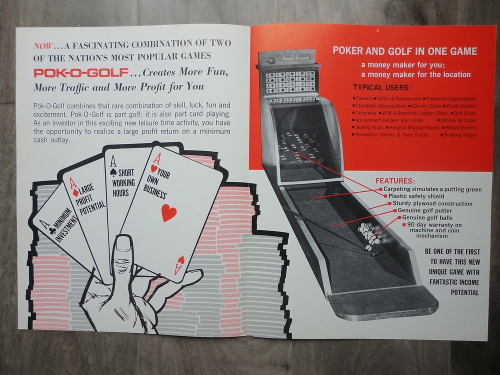 Pok-O-Golf Arcade Machine Flyer Original Brochure