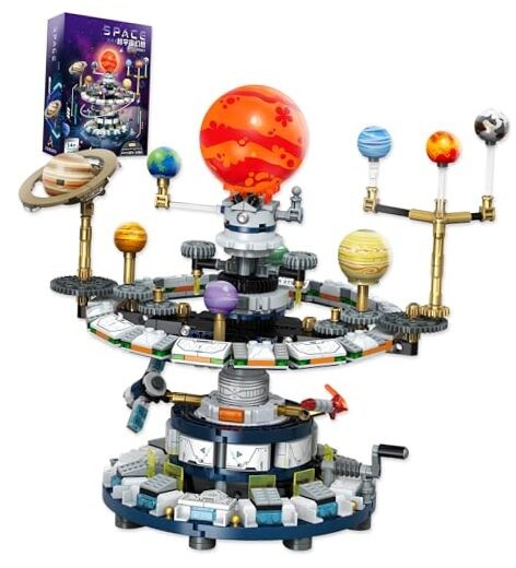 Rotatable Solar System Building Set, Space Exploration Building Blocks Set,