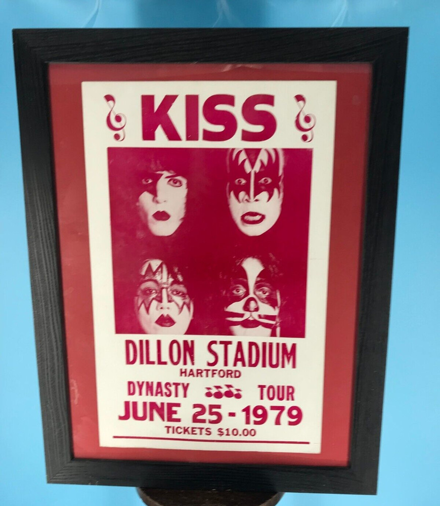 Kiss 1979 Dynasty Tour Concert Poster Dillon Stadium Wood Framed