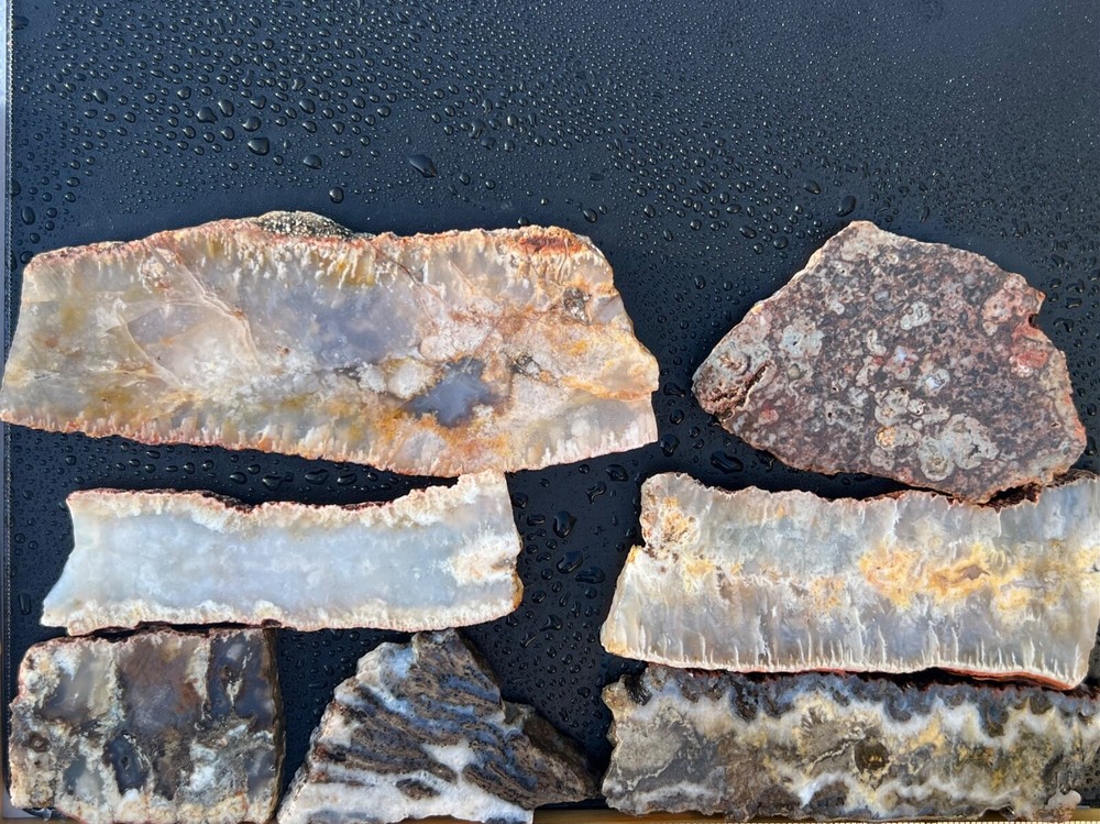 Agate Slab Lot x 7pcs 484gm (SL5)
