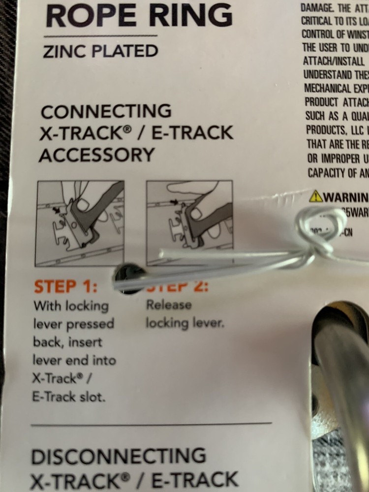 NEW! Cargo Smart Rope Ring Compatible with X-track & E track #6692