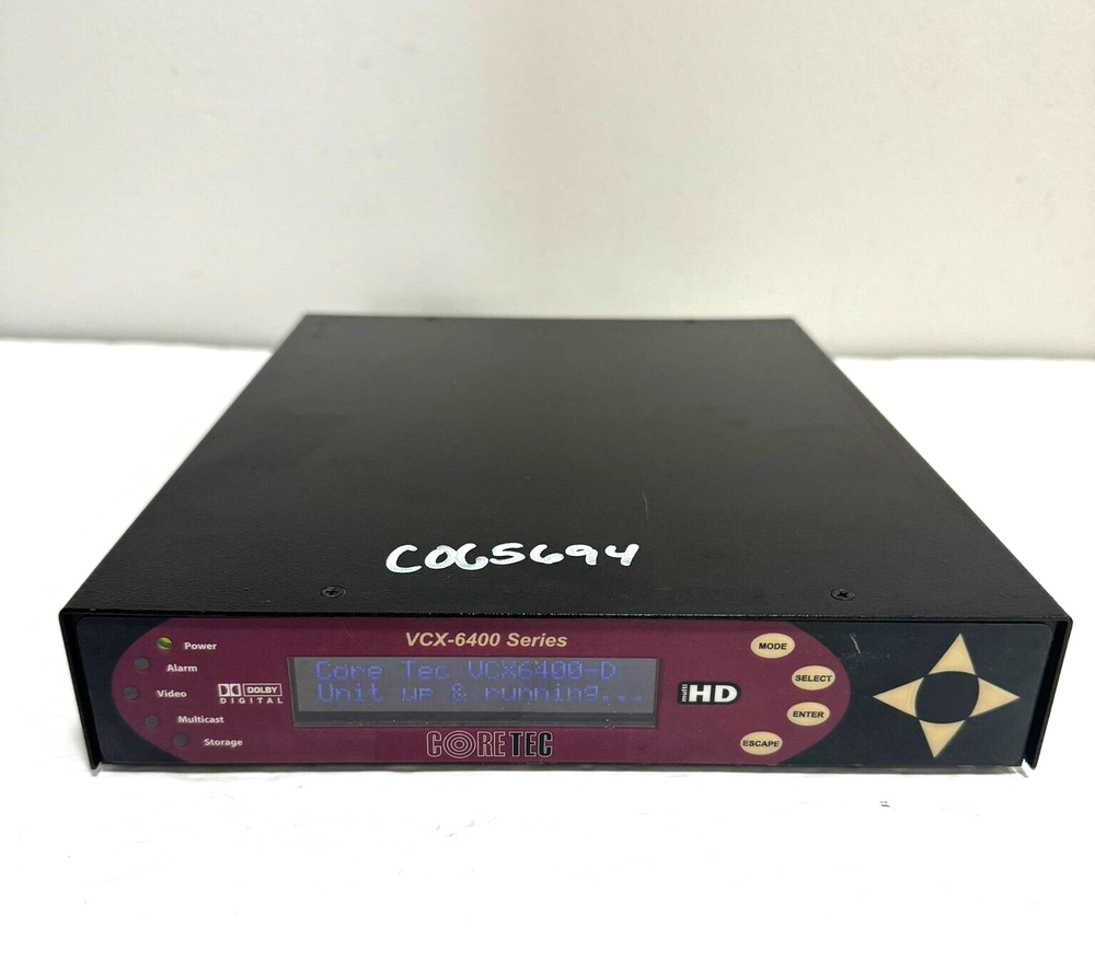 Core Tec VCX6400 Series MPEG-2/4 Video ETHERNET ENCODER