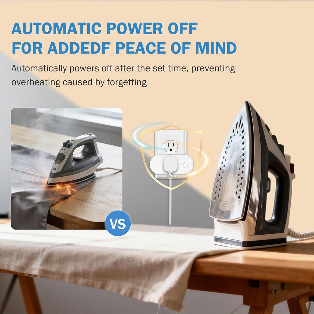 2 Pack Remote Control Timer Outlet with Auto Shut-Off, 15A for Home Use