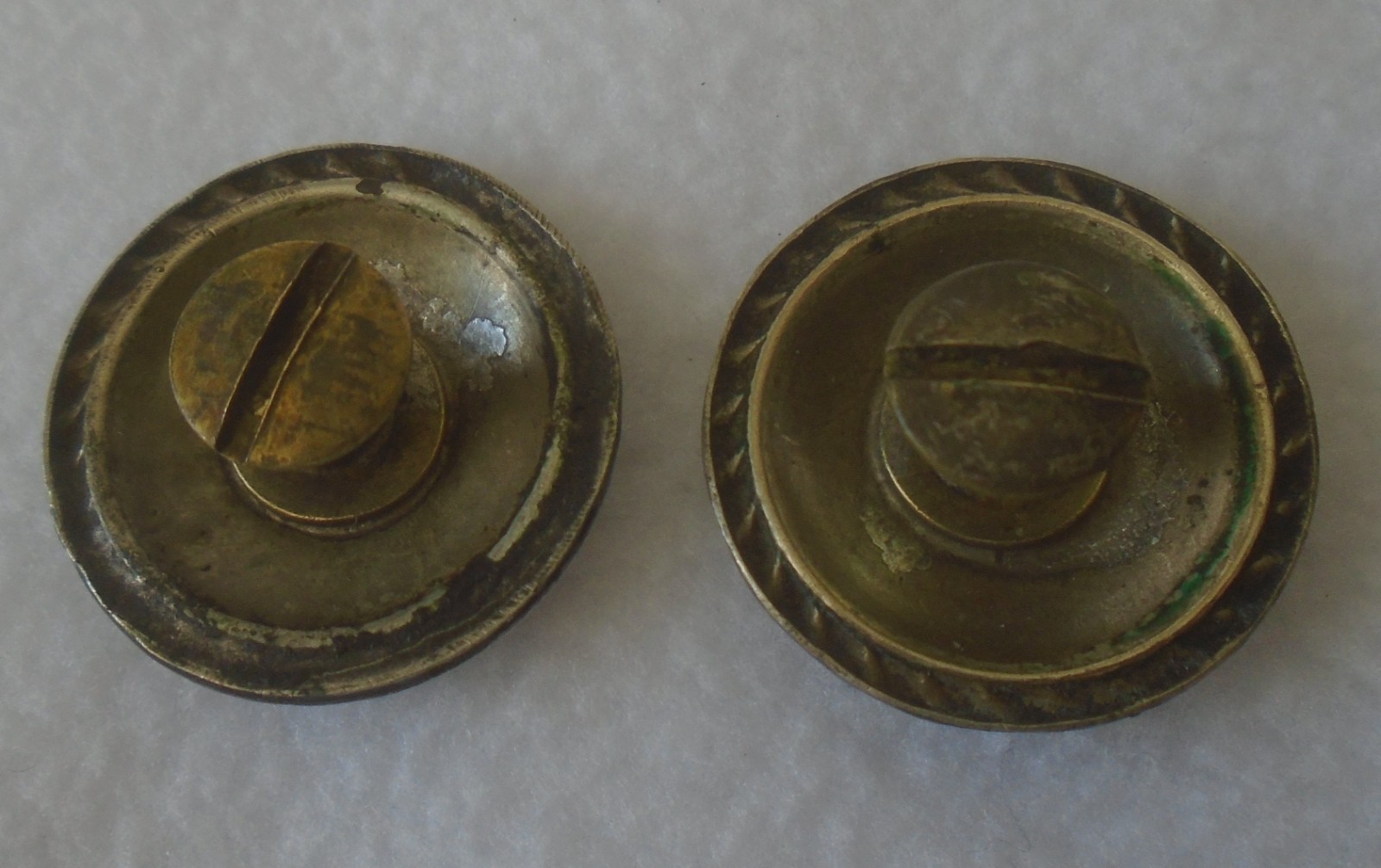 Pair (2) Vintage 1" STERLING Silver Overlay CONCHOS~BRIDLE~SPUR STRAPS~REINS