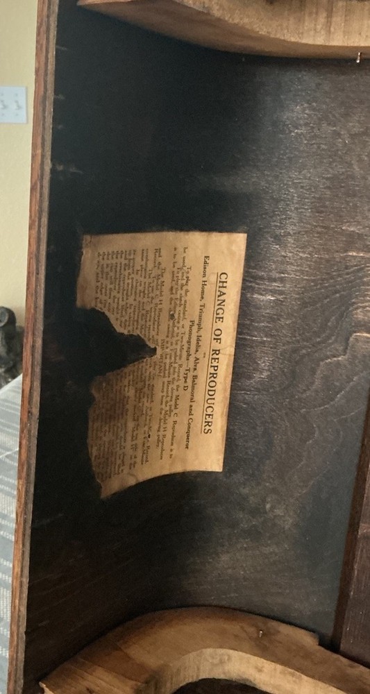 Edison Triumph Phonograph Lid Model E