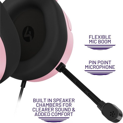 PC Accessory: Wired Headset - 4Gamers PANTHER Headset - Blush: Compatible with P