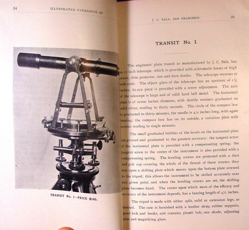 1896 Sala Surveying Insts. Catalog (after Roach)