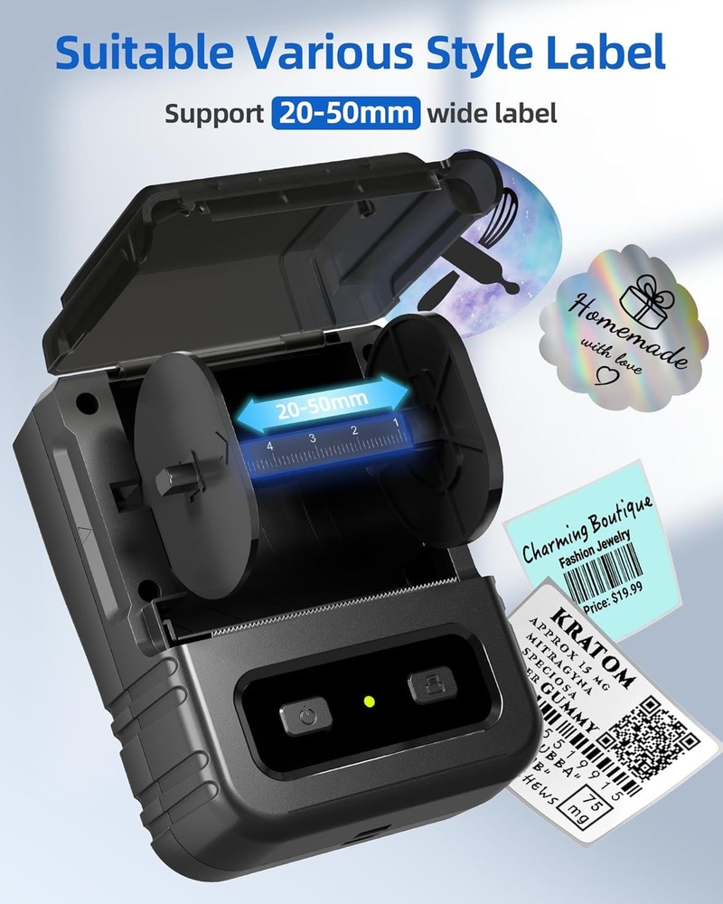 Phomemo M102 Label Maker - Bluetooth Label Printer Thermal Label Maker Machine