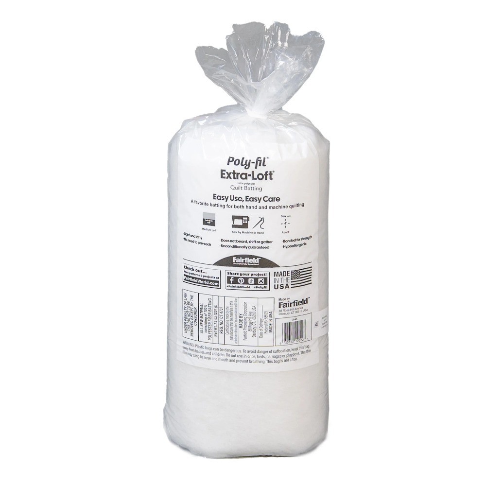 Poly-Fil Extra-Loft Batting 45x60 2 Pack Premium Quilt Padding