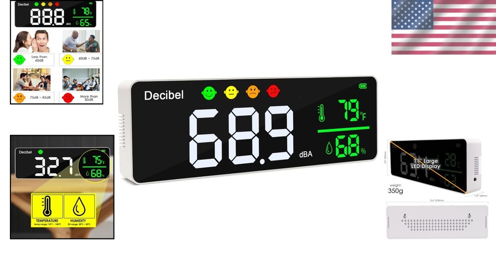Multifunctional Decibel Meter with Adjustable Brightness - Classroom to Factory