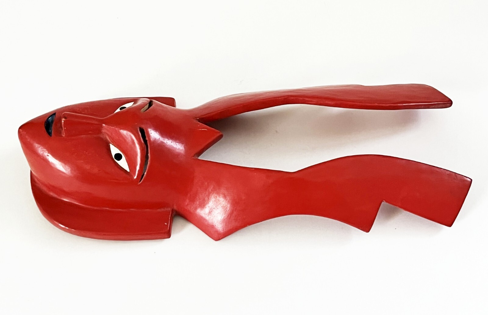 VICTORIANO SALGADO MEXICAN MICHOACAN URUAPAN WOOD MAQUE LACQUER RED COCUCHA MASK