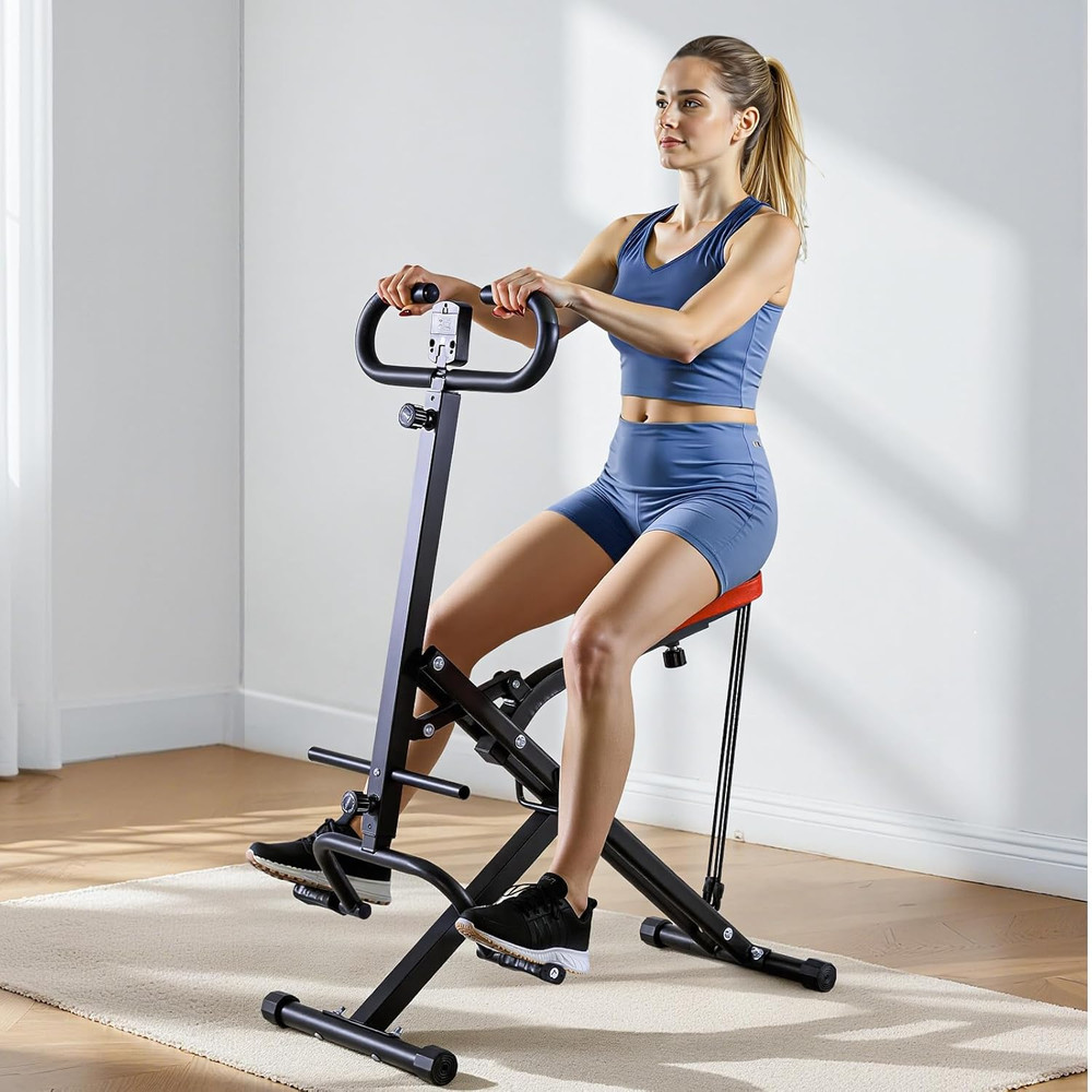 Squat Machine, Deep Squat Rowing Machine for Home, Easy Setup & Foldable Exercis