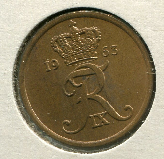 Foreign Coin - Denmark - 5 Ore (5 Øre) 1963