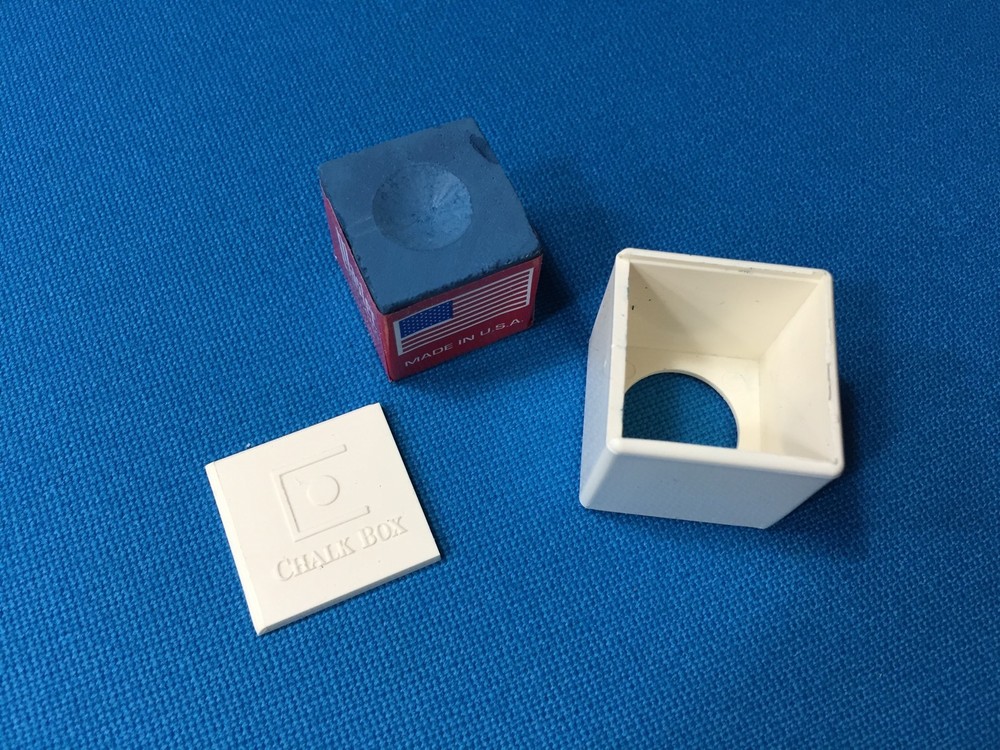 NEW Billiard Pool Cue Chalk Box Holder Master's White