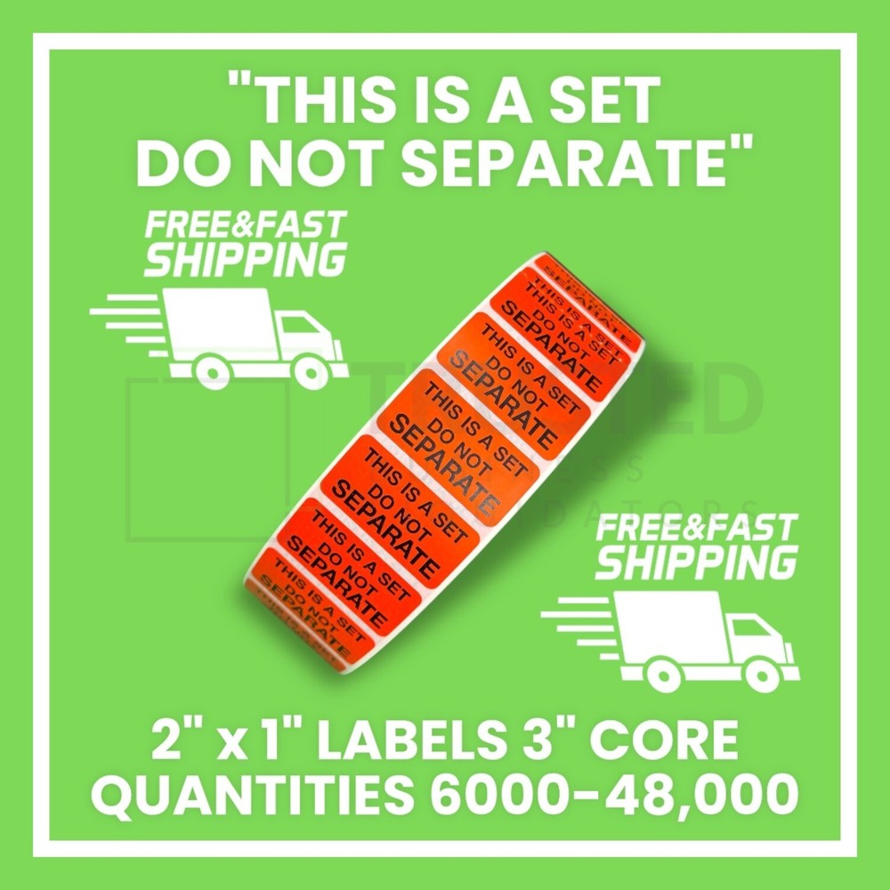 2x1 Red Do Not Separate Stickers 6000/Roll Packaging Warning Labels Roll