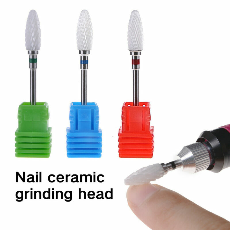 Ceramic Nail Drill Bits Set, Shank Professional Corn Shape 5pcs