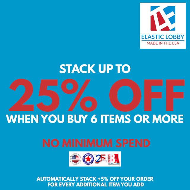 1.25" (32mm) Black Drawcord Elastic - US Made