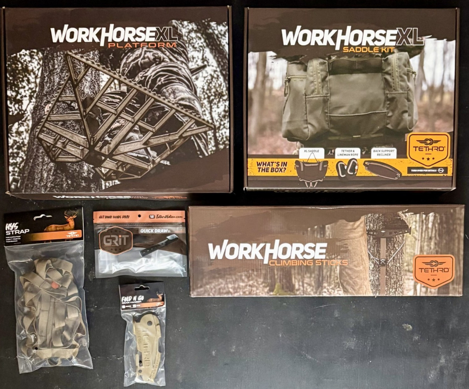 Tethrd Grit Timber XL Saddle Workhorse Sticks XL Platform With Accessories New