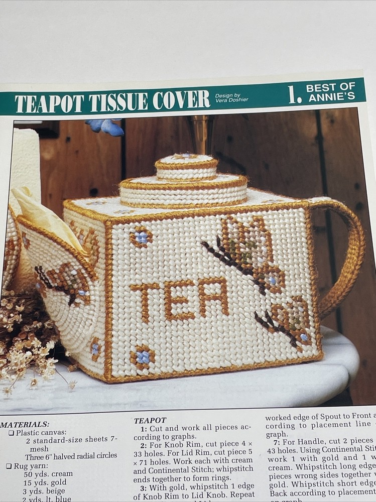 Teapot Tissue Cover Annie's Attic Plastic Canvas Pattern
