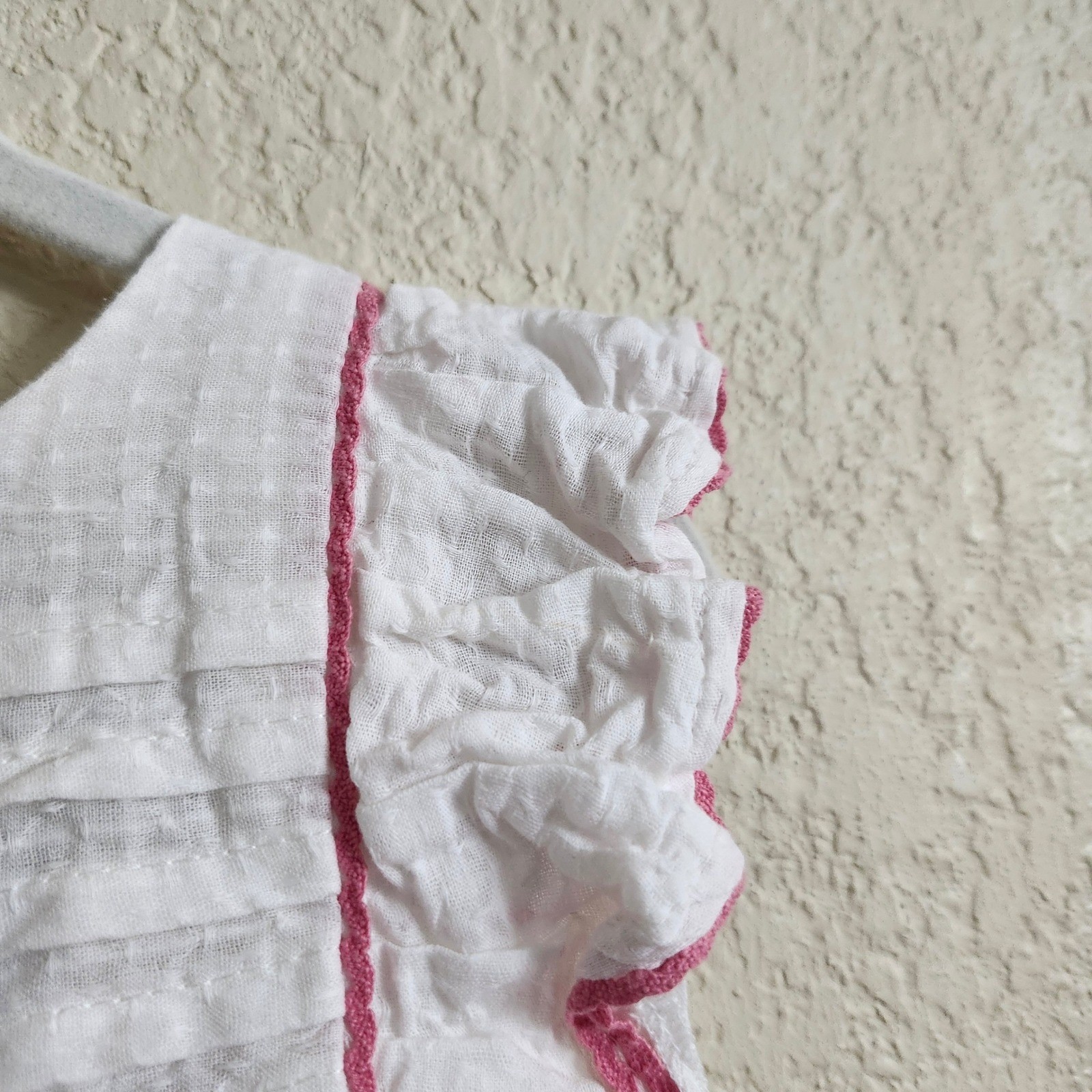 Haute Hippie Baby 24M White Floral Spring Cotton Ruffle Dress Pink Yellow