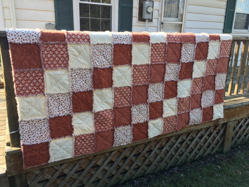 New Full Size Rag Quilt, Handmade Custom Made
