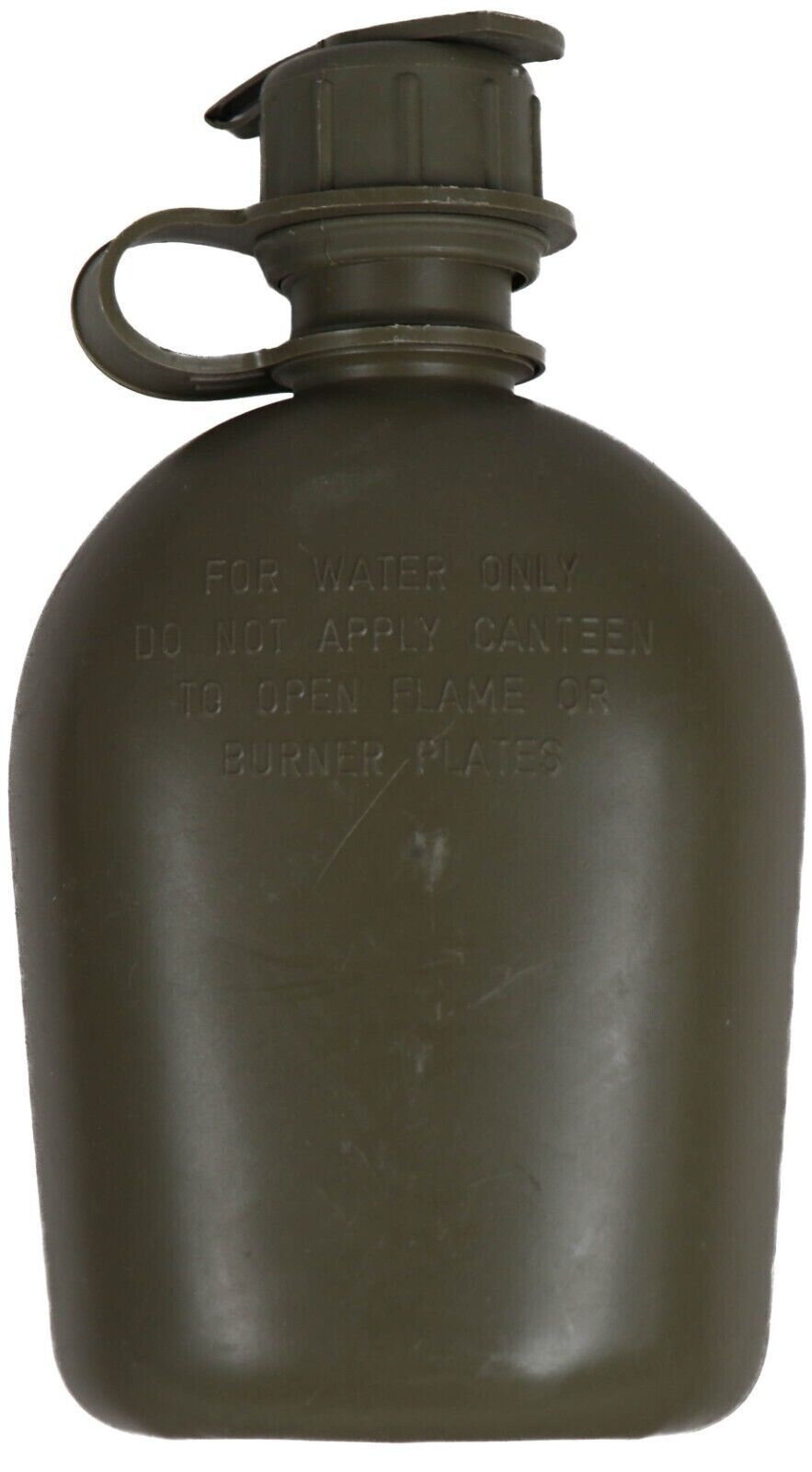 US Military 1 Quart Canteen Hard Plastic w/ NBC Cap OD Green 1QT Army G / VGC