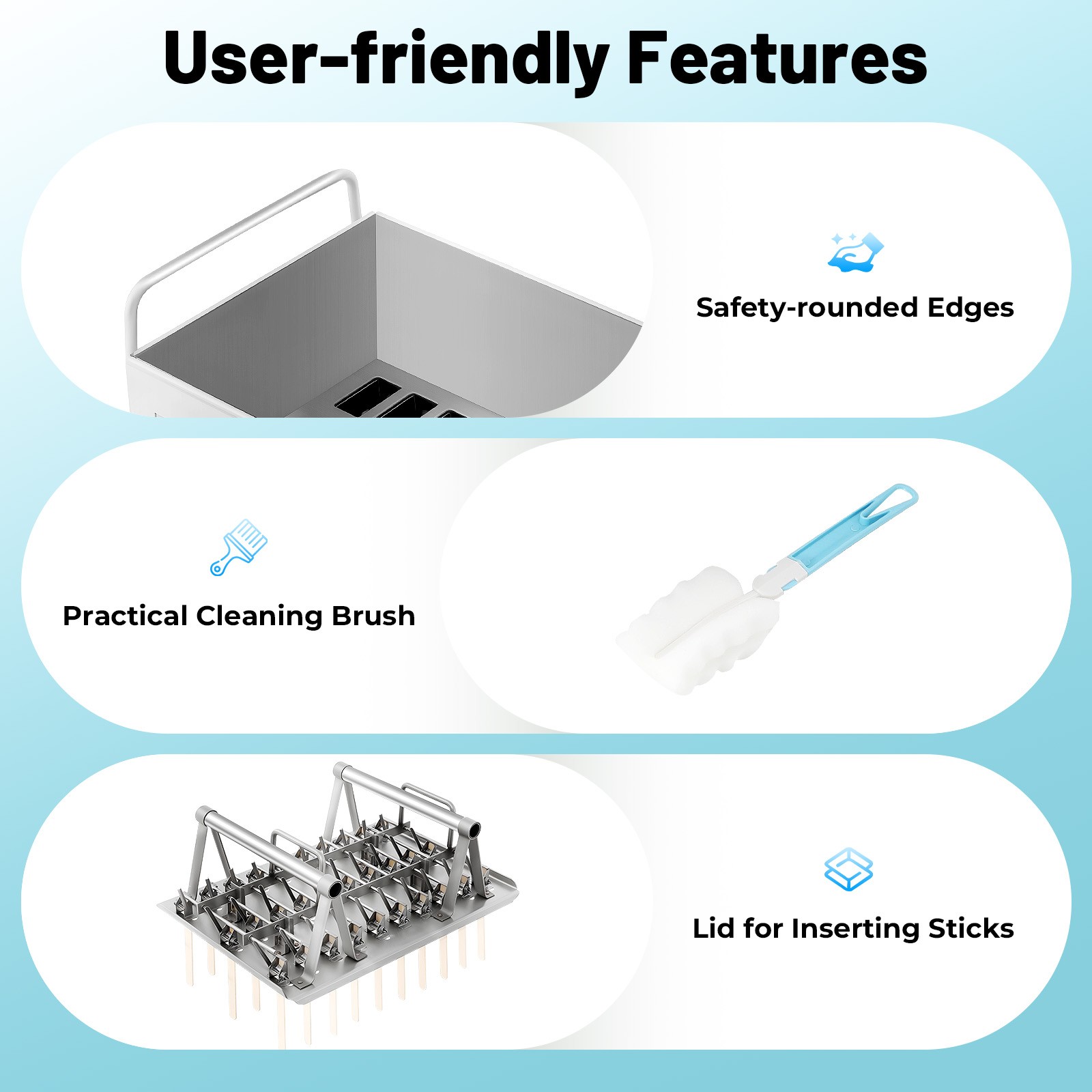 Stainless Steel Molds Pop Lolly Ice Cream Stick Holder Mold 30 Packs
