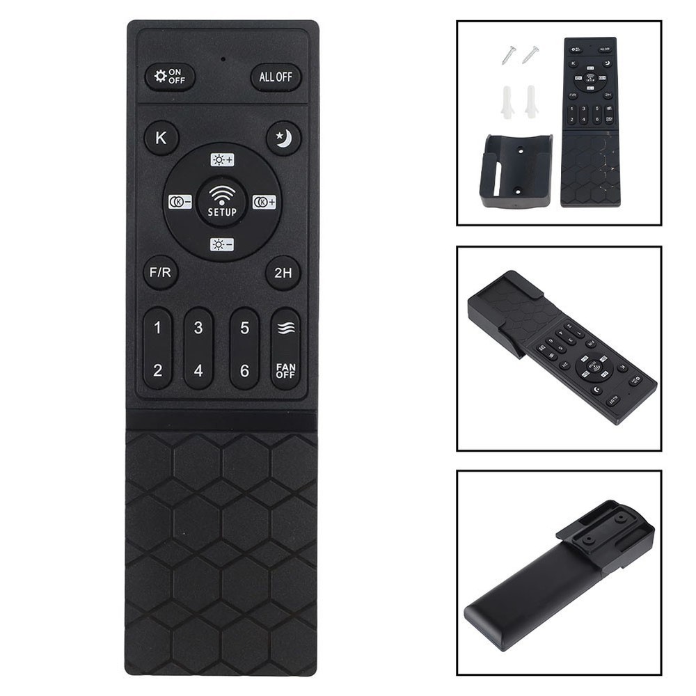 Black Remote Control for Inverter Ceiling Fans 6 Speed Levels Timer Function
