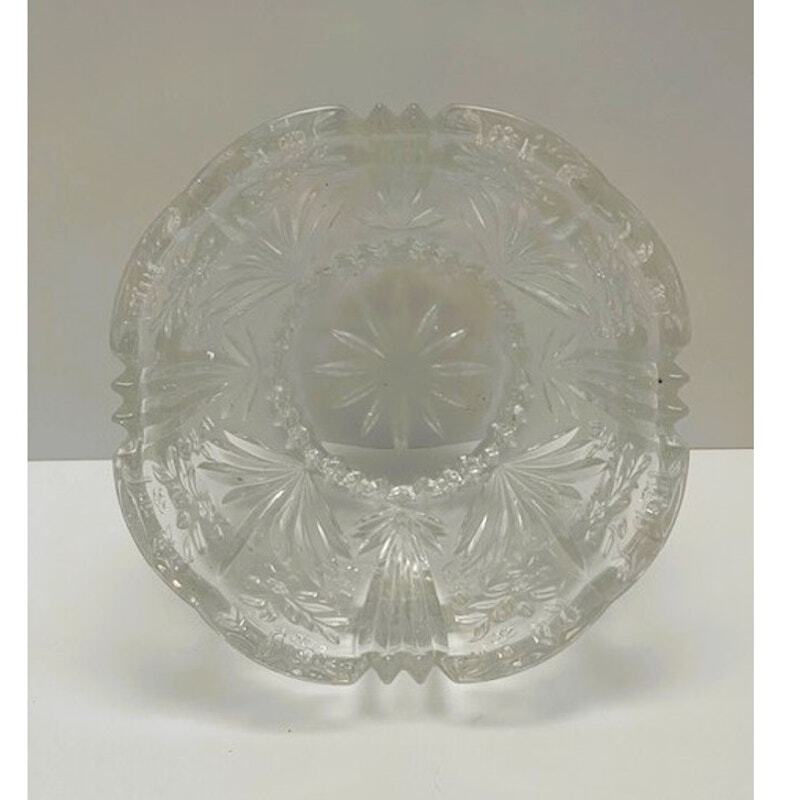 Vintage Oneida German Crystal 5" Bowl, Spring Lace Pattern, Starburst Bottom
