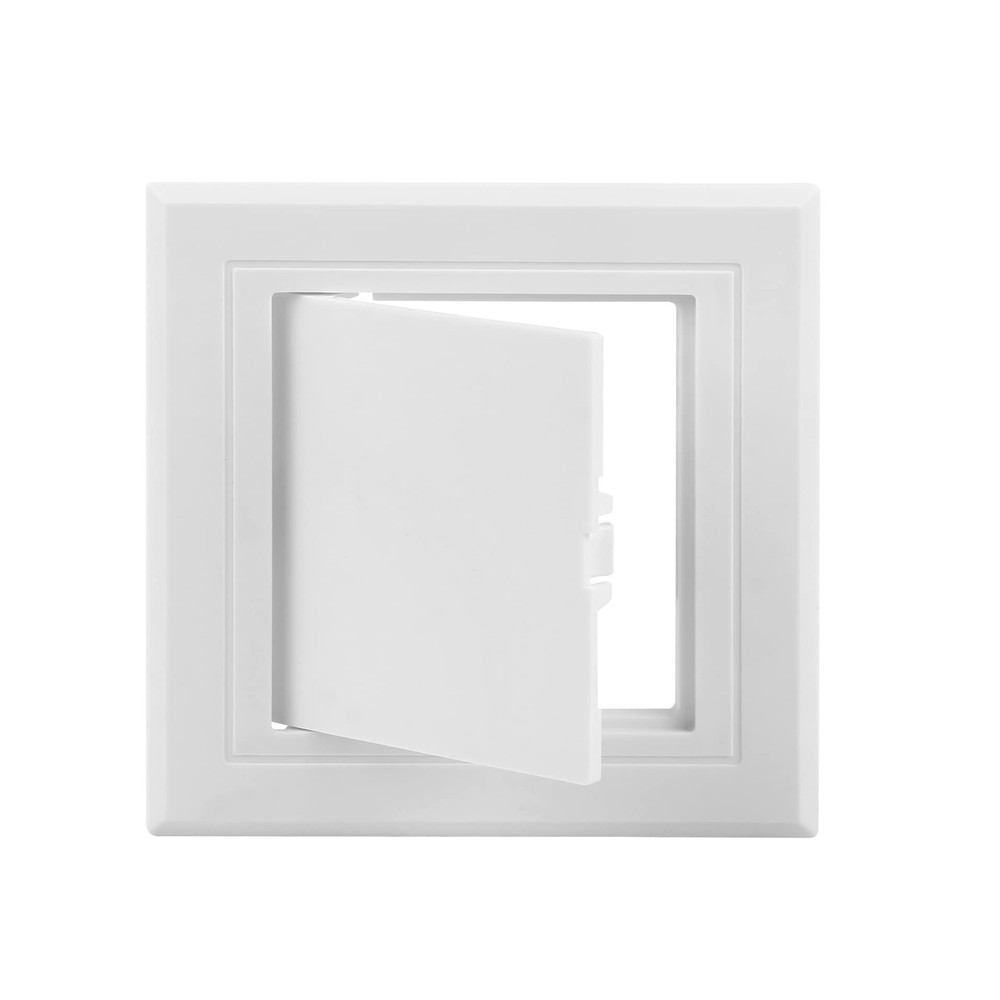 4x4 Inch Plastic Access Panel for Drywall Removable Hinged Door White