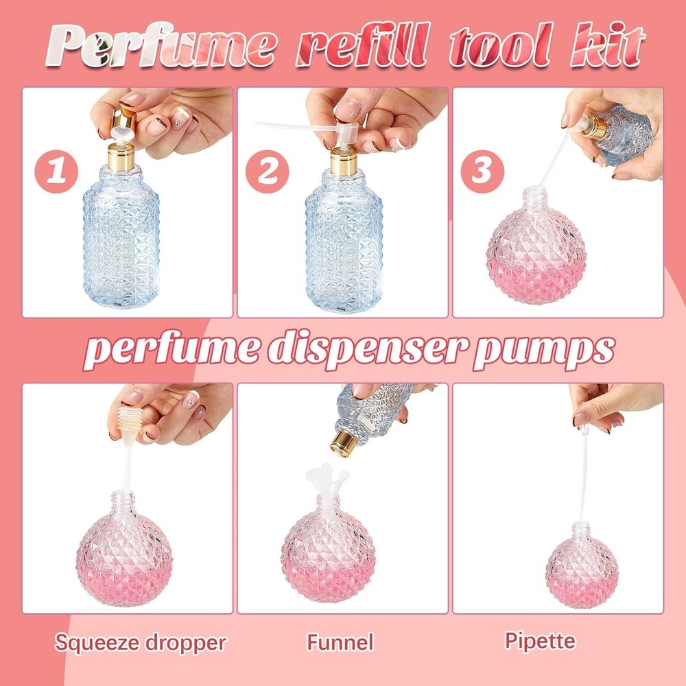 25 Pcs Perfume Refill Tool Kit Plastic Clear Dispenser Transfer Tools