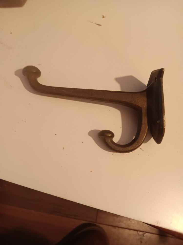 Vintage Solid Brass Coat Hook, Federal Style