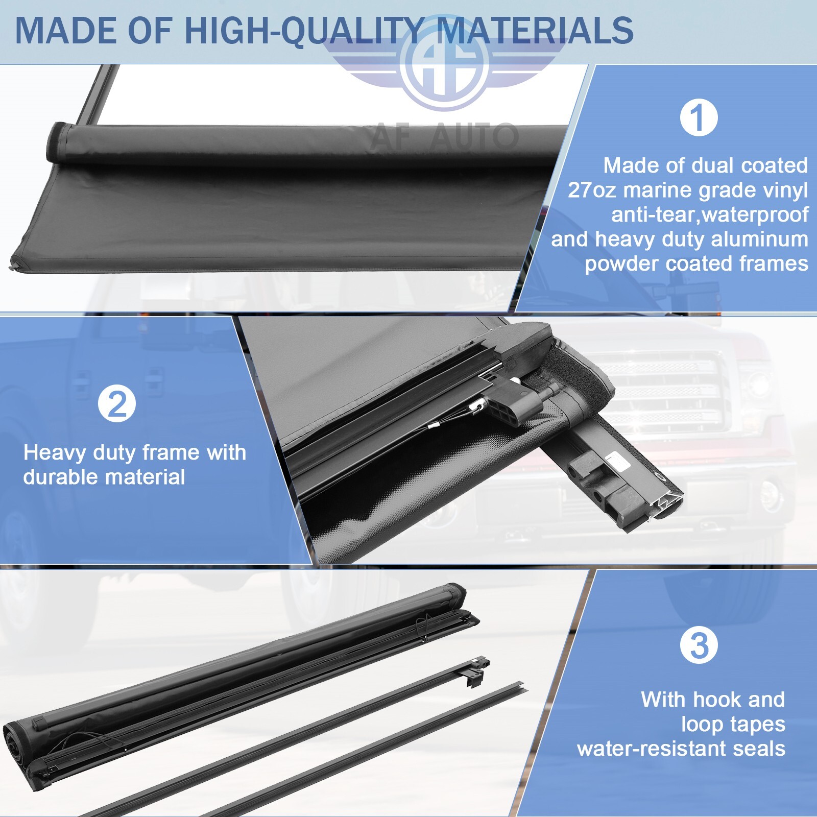 FOR 09-24 DODGE RAM 1500 2500 3500 6.5FT BED SOFT VINYL ROLL-UP TONNEAU COVER