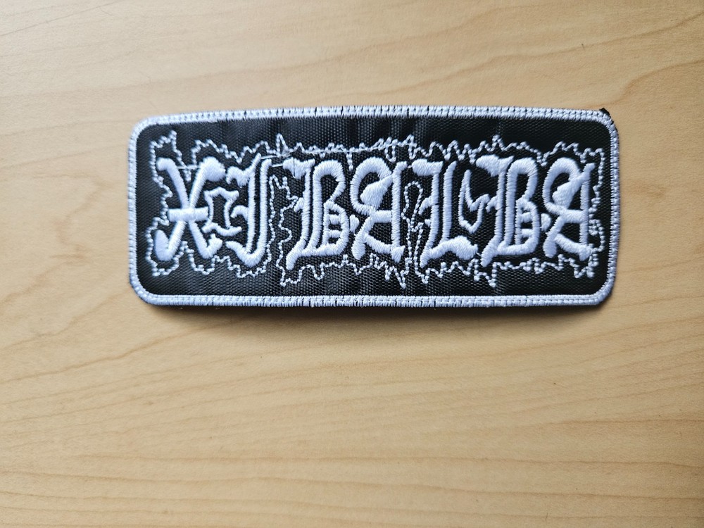 XIBALBA, SEW ON WHITE, WHITE BORDER EMBROIDERED PATCH