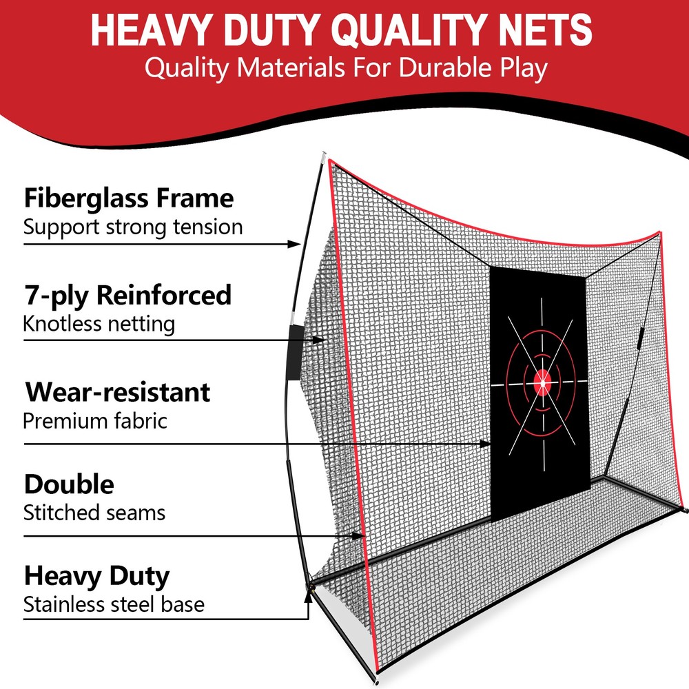 7X10FT Pop Up Golf Hitting Chipping Practice Net for Outdoor with Target zone
