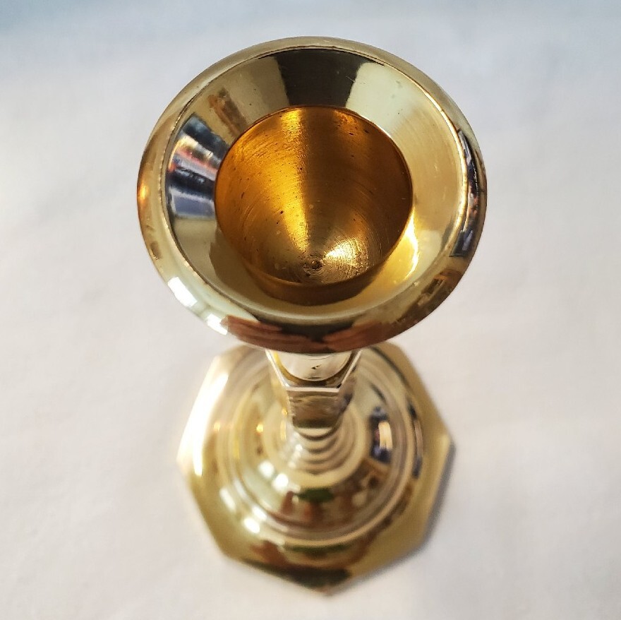 Vintage Solid Brass 7.5" Candlestick Made In India