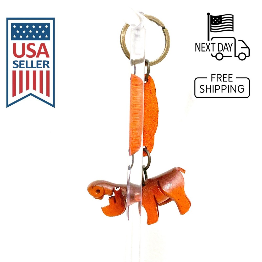 Hippo Handmade Leather Keyring