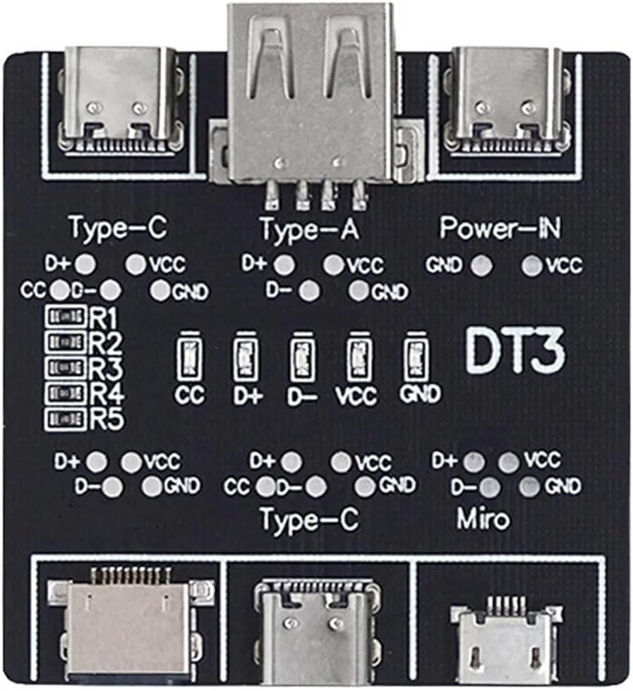 Durable Black PCB USB Tester - Check Charging & Data Transfer for All USB Types