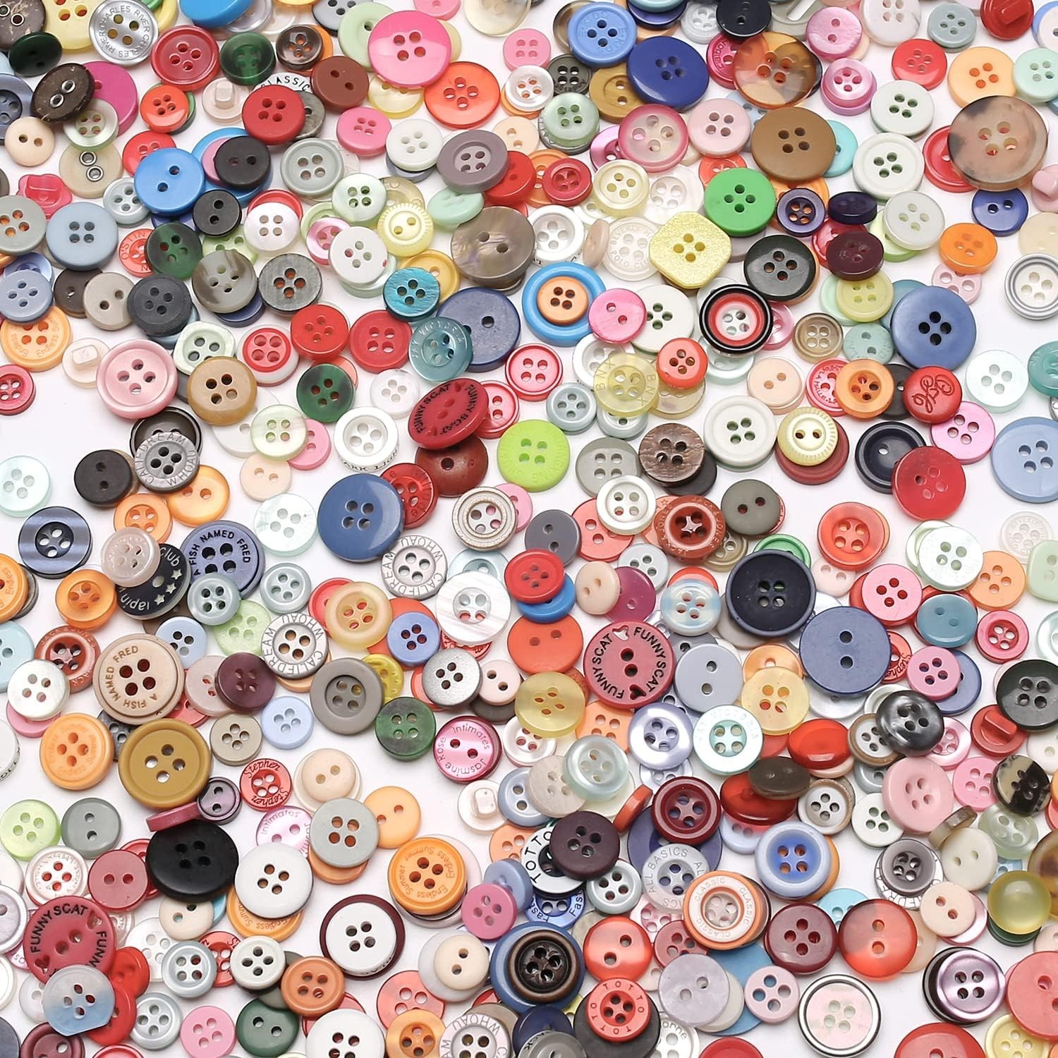 1000 Pcs Resin Buttons Assorted Sizes Round Craft Buttons for Sewing DIY Craft