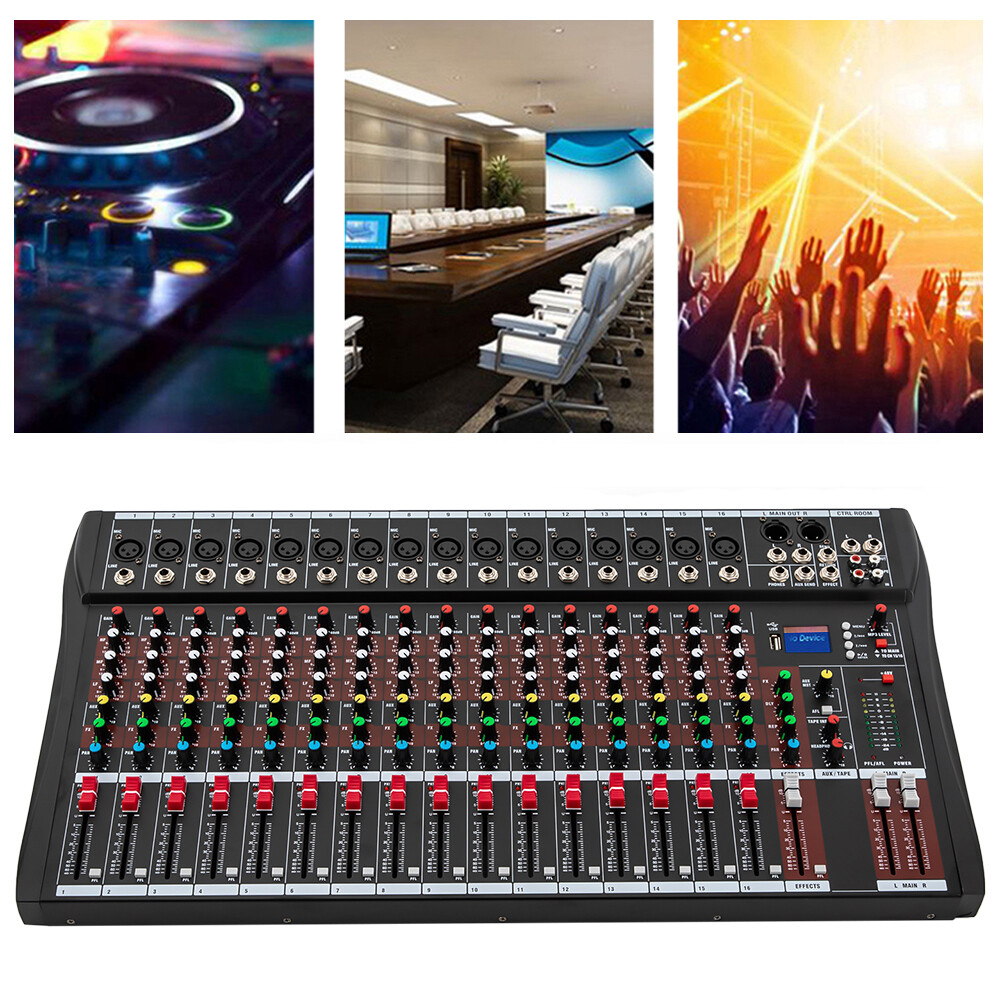 8/12/16 Channel Mixing Console Sound Pro USB Bluetooth Live Studio Audio Mixer