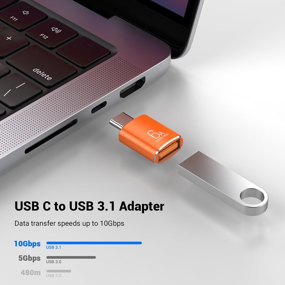 10 Pack USB C to USB Adapter 120W 10Gbps Data Transfer