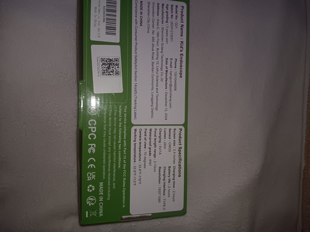 2.4 Inch HD Kids Borescope Camera