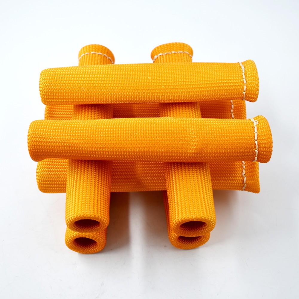 LABLT 8PCS Orange Spark Plug Wire Protector Sleeve Heat Shield Cover Universal