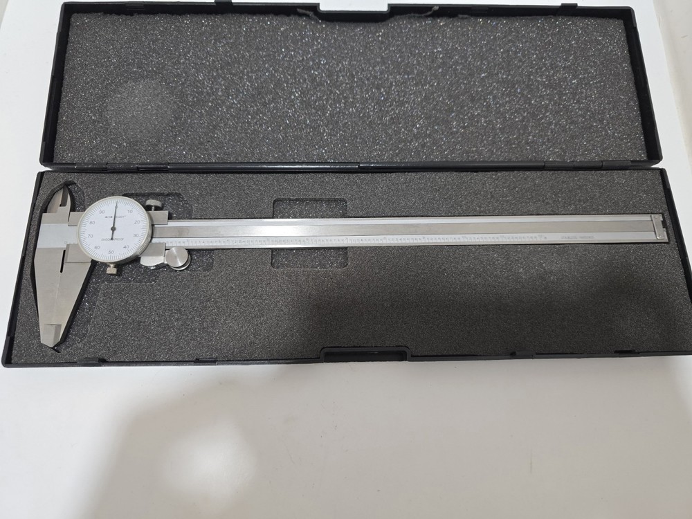 12in" Shockproof Thread Dial Vernier Caliper 0-12" Standard With Plastic Case