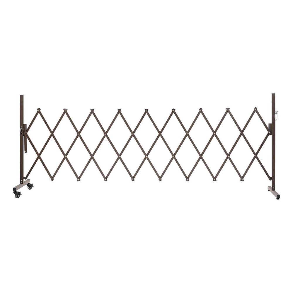 Mobile Folding Barricade: 10FT Extendable, Locking Casters, Patio/Garden Use