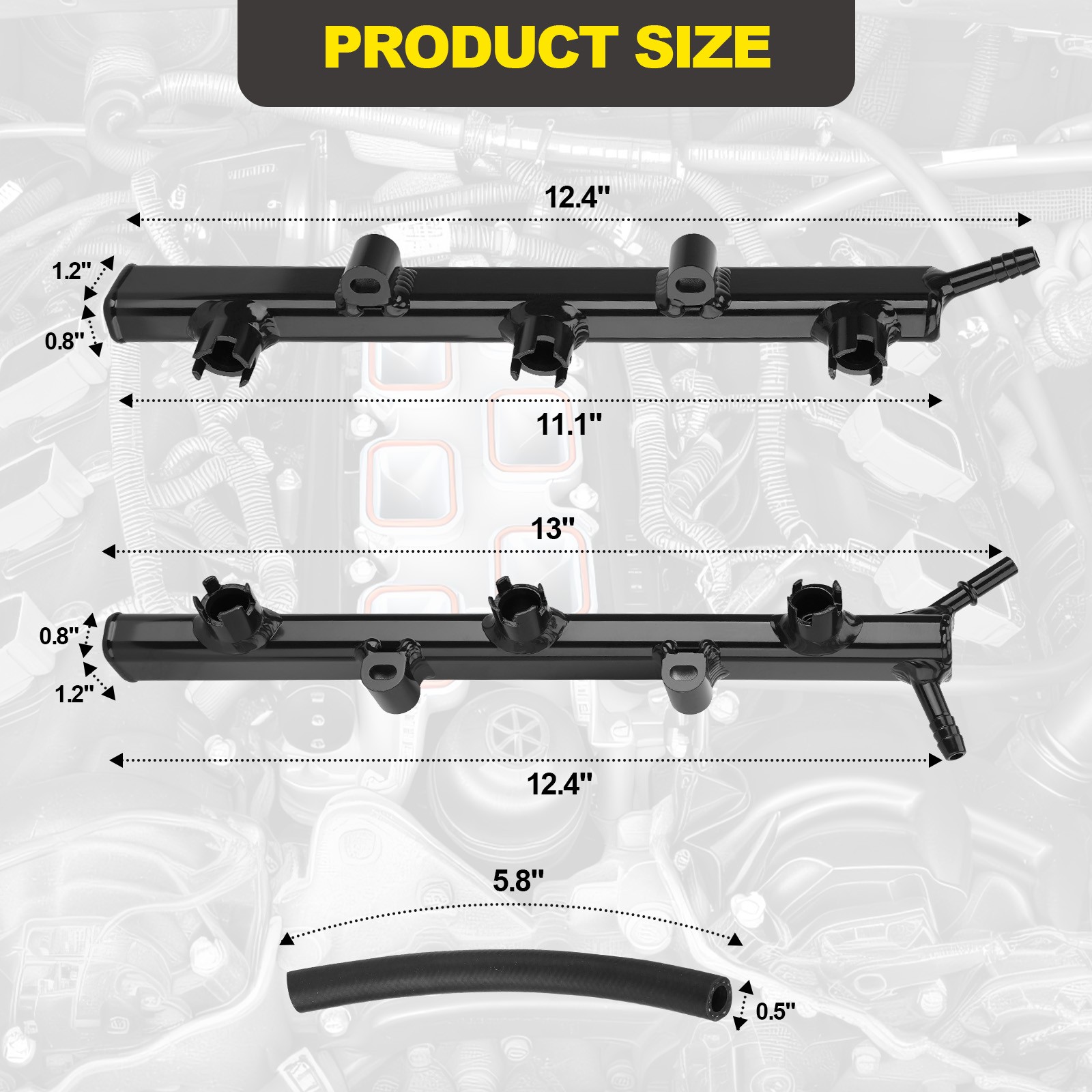 53034198AC Upgraded Full Aluminum Fuel Rail For 2011-25 Dodge Jeep Chrysler 3.6L