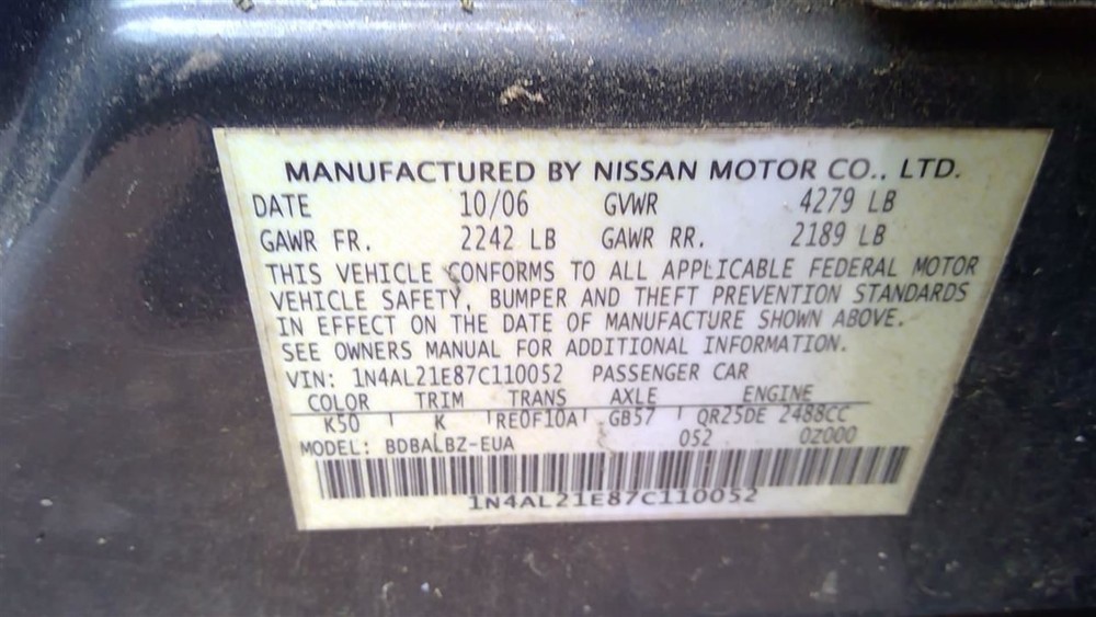 Engine ECM Electronic Control Module By Battery Tray 2.5L Fits 07 ALTIMA 244717