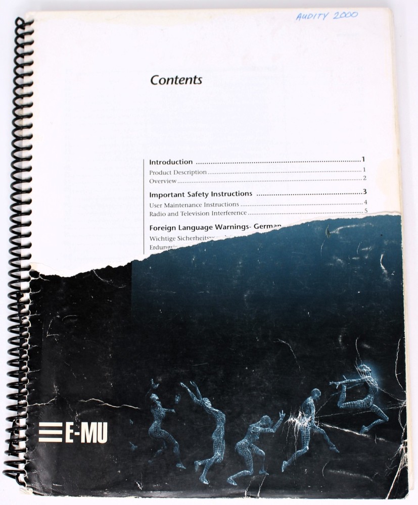 E-mu Systems Audity 2000 Operations Manual 1998 Audity2000