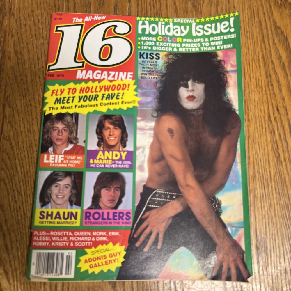 KISS Aucoin 16 Magazine Feb 1979 KISS, PAUL STANLEY Complete w KISS poster